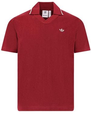 adidas Wb Terry Cotton Blend Polo - Red