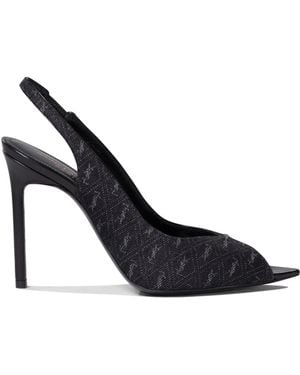Saint Laurent Sandali Con Monogramma - Nero