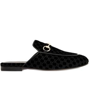 Gucci Princetown Velvet Slippers - Black