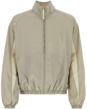 Reebok Dove Grey Nylon Windbreaker - Natural