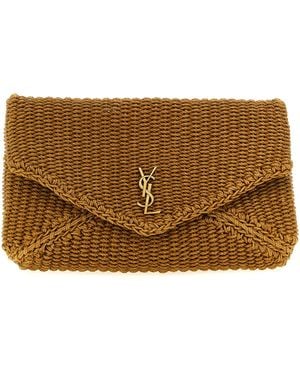 Saint Laurent Envelope Clutch - Brown