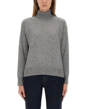 Woolrich Turtleneck Shirt-Donna - Grigio