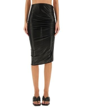 Rick Owens Draped Midi Skirt - Black