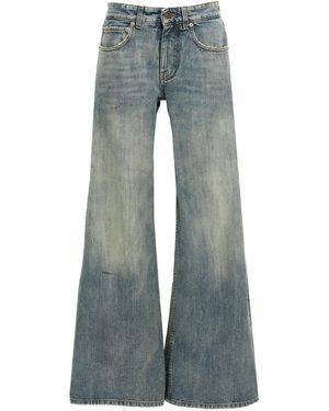 Balenciaga Stained Jeans Celeste-Donna - Blu