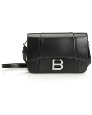 Balenciaga Hourglass Medium Flap Bag Crossbody Bags Black