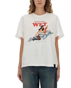 Stella McCartney Cotton T-Shirt-Donna - Grigio