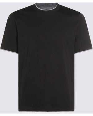 Brunello Cucinelli T-Shirts And Polos Blacks And Greys-Uomo - Nero
