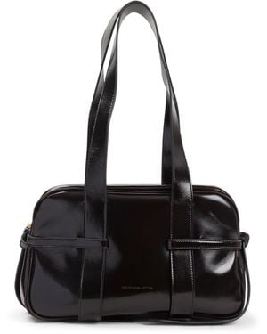 Dries Van Noten Ruby Leather Medium Bowling Shoulder Bag-Donna - Nero