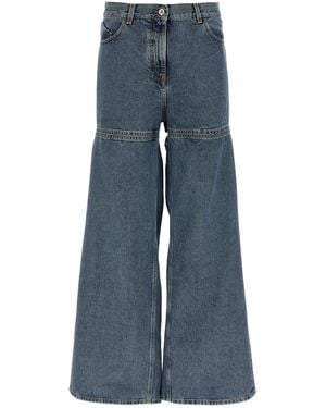 The Attico Washed Denim Cut-Out Jeans - Blue