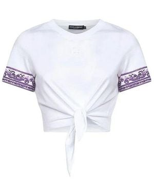 Dolce & Gabbana Cotton T-shirt With Logo Application - White