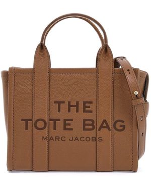 Marc Jacobs Borsa The Leather Small Tote Bag - Marrone