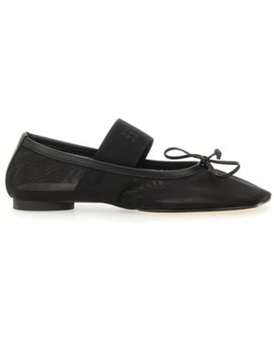 【関税＆送料込み】Mm6 Maison Margiela Black Leather Flats MM6 Maison Margiela Leather Ballet Flats | Black | FARFETCH