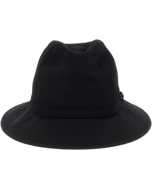 Yohji Yamamoto Wool Gabardine Fedora Hats - Black