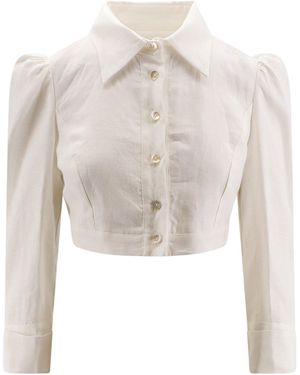 Lavi Crop Fit Linen Shirt - White