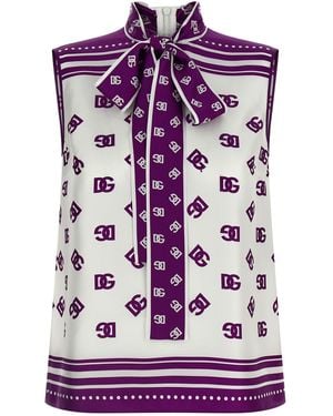 Dolce & Gabbana Dg Press Top Tops - Purple