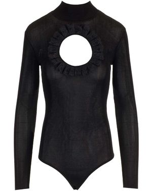 SELF PORTRAIT RESIDENCY Knitted Bodysuit Tops - Black