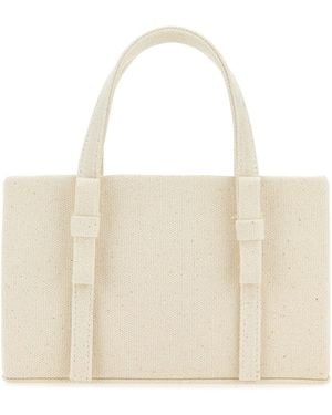 Kara Ivory Canvas Handbag - White
