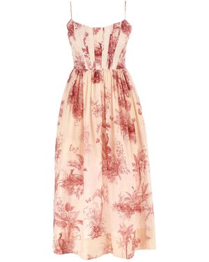 Zimmermann Abito 'Waverly Corset Midi' - Rosa