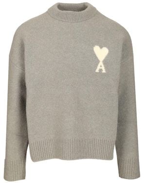 Ami Paris Adc-Uks836 Nuage Knitwear - Grey