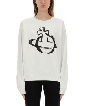 Vivienne Westwood Cotton Oversize Sweatshirt in White | Lyst Vivienne Westwood Cotton Oversize Sweatshirt in White | Lyst