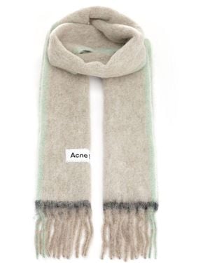 Acne Studios Alpaca Blend Scarf Scarves And Foulards Beige - White