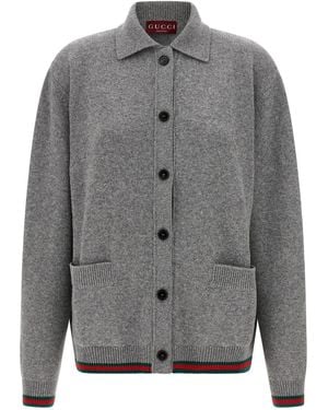 Gucci Polo Cardigan - Grey