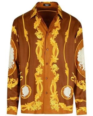 Versace Printed Silk Shirt - Orange