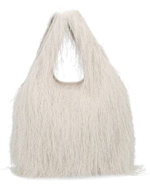 Dries Van Noten Fringed Tote Bag - White