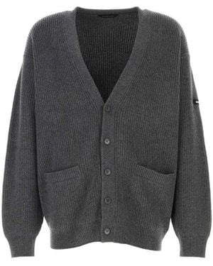 Balenciaga Dark Wool Cardigan - Grey