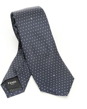 Fendi Silk Tie Ties And Bow Ties - Blue
