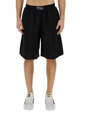 FAMILY FIRST Bermuda With Logo - Black