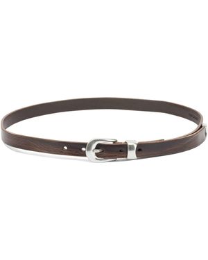 Our Legacy Leather Belt Belts Brown - Grey