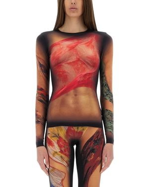 Marine Serre Top "Statues"-Donna - Rosso