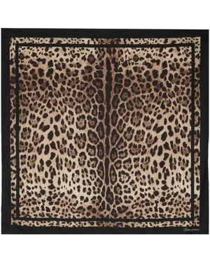 Dolce & Gabbana Leopard Print Scarf - Black