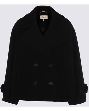 Chloé Coats Blacks And Greys-Donna - Nero