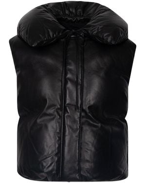 Jil Sander Leather Padded Gilet For - Black