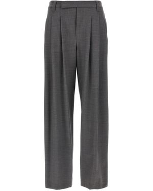 Brunello Cucinelli Sartorial Baggy Pantaloni Grigio-Donna