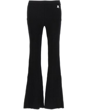 Courreges 'Reedition Rib Knit' Trousers - Black