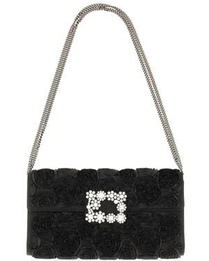 Roger Vivier "Efflorescence" Clutch Bag - Black