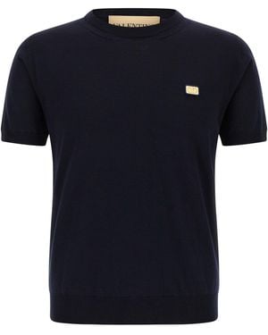 Valentino Garavani Vlogo Signature Jersey Maglioni Blu-Uomo - Nero