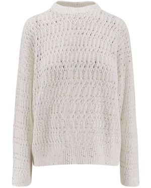 Brunello Cucinelli Linen Blend Jumper - White