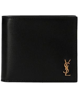 Saint Laurent Tiny Cassandre East/West Portafogli Nero-Uomo