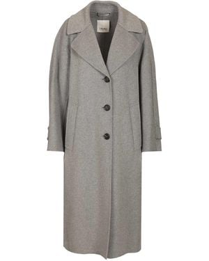 Max Mara Zoe Long Wool Single Breasted Coat Coats Gray