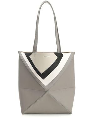 Loewe Puzzle Fold Shoulder Bags - Grey
