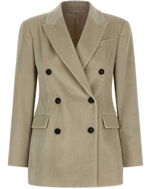Brunello Cucinelli Velvet Blazer Blazers - Natural