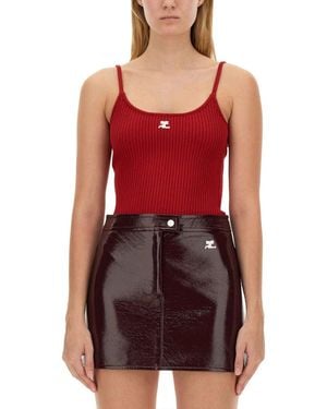 Courreges "Reedition" Knit Tank Top-Donna - Rosso
