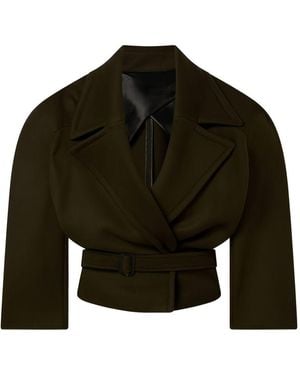 Stella McCartney Coats Dark Khaki - Black