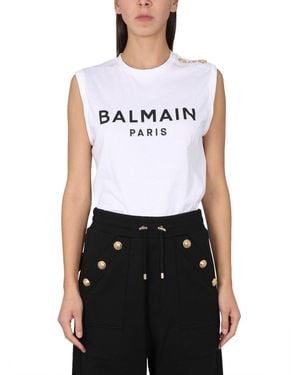 Balmain Tshirt With Logo - White