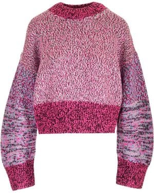 Loewe Multi-Thread Mouliné Wool Sweater Knitwear - Red