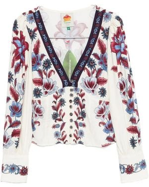 FARM Rio Shirts White - Blue